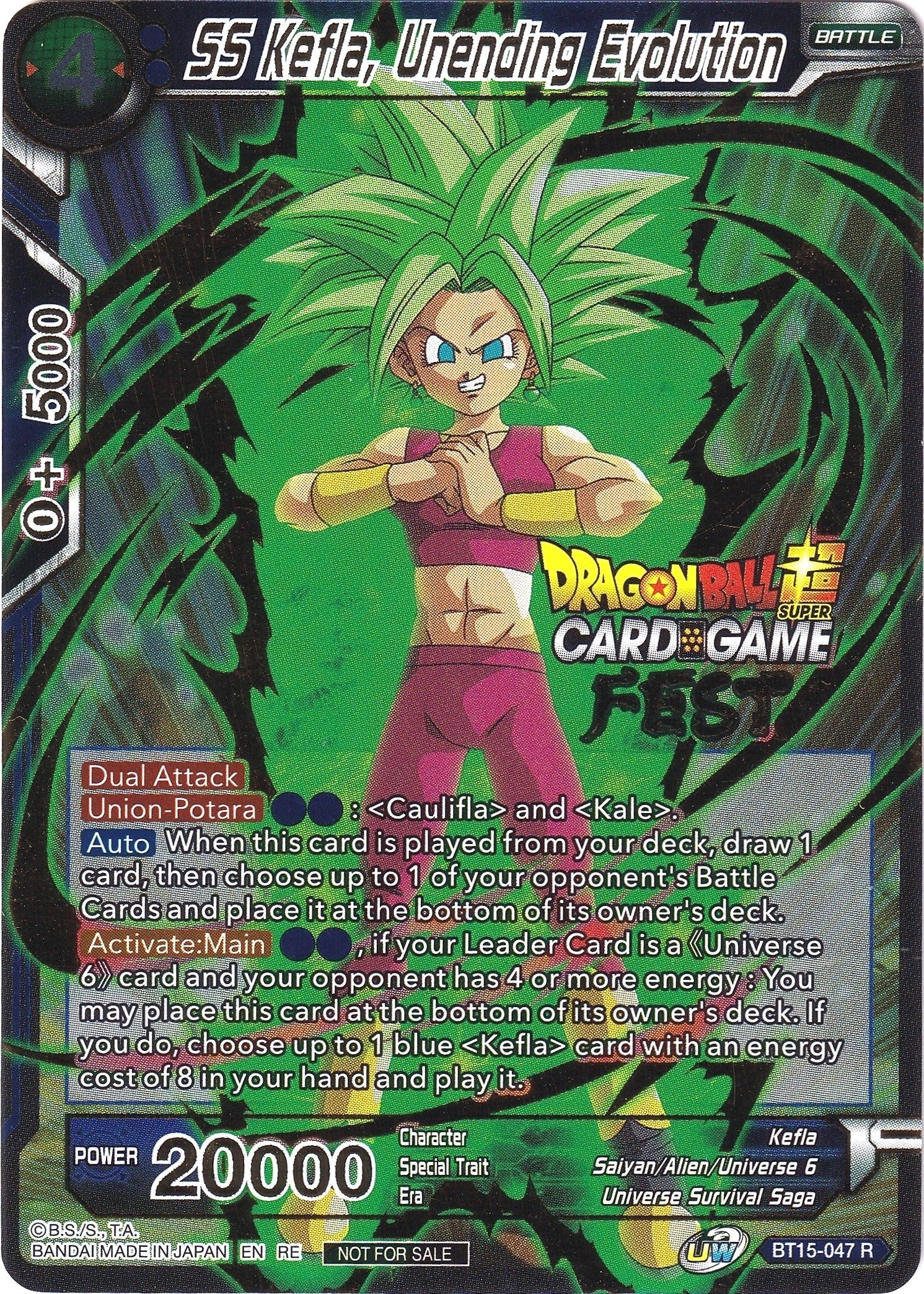 Image for SS Kefla, Unending Evolution (Card Game Fest 2022) (Tournament Promotion Cards) (BT15-047) - Dragon Ball Super: Masters