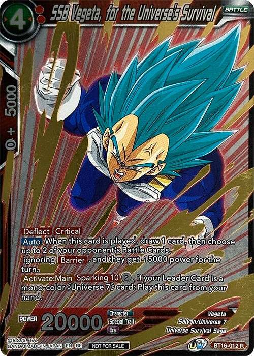 Image for SSB Vegeta, for the Universe's Survival (Event Pack 09) (Alternate Foil) (Tournament Promotion Cards) (BT16-012) - Dragon Ball Super: Masters