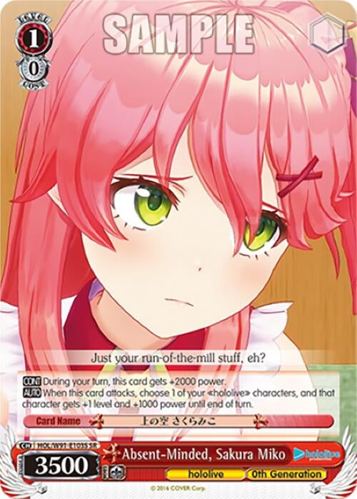 Image for Absent-Minded, Sakura Miko (SR) (hololive production) (HOL/W91-E103S SR) - Weiss Schwarz