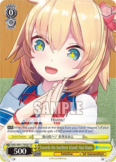 Image for Towards the Southern Island! Akai Haato (hololive production) (HOL/W91-TE020 TD) - Weiss Schwarz