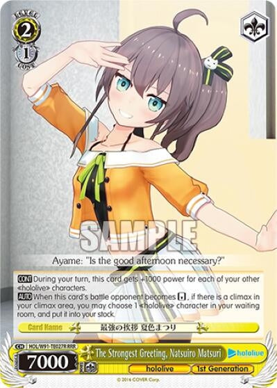 Image for The Strongest Greeting, Natsuiro Matsuri (RRR) (hololive production) (HOL/W91-TE027R RRR) - Weiss Schwarz
