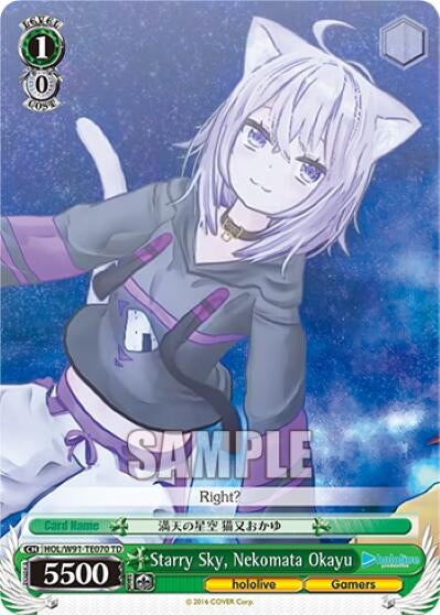 Image for Starry Sky, Nekomata Okayu (hololive production) (HOL/W91-TE070 TD) - Weiss Schwarz