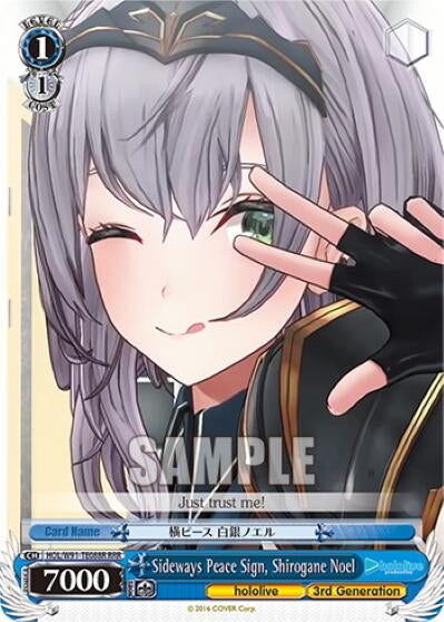 Image for Sideways Peace Sign, Shirogane Noel (RRR) (hololive production) (HOL/W91-TE088R RRR) - Weiss Schwarz