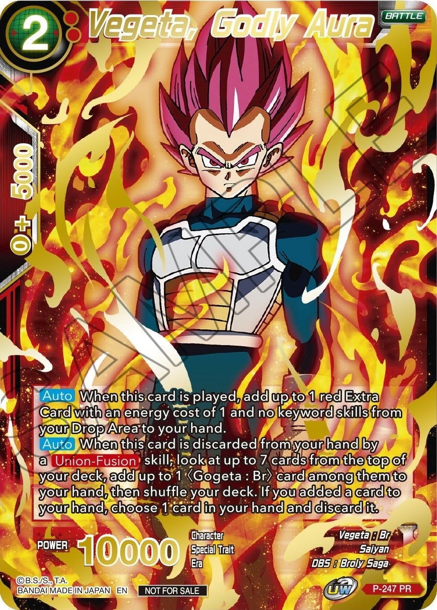 Image for Vegeta, Godly Aura (Alternate Art) (Tournament Promotion Cards) (P-247) - Dragon Ball Super: Masters