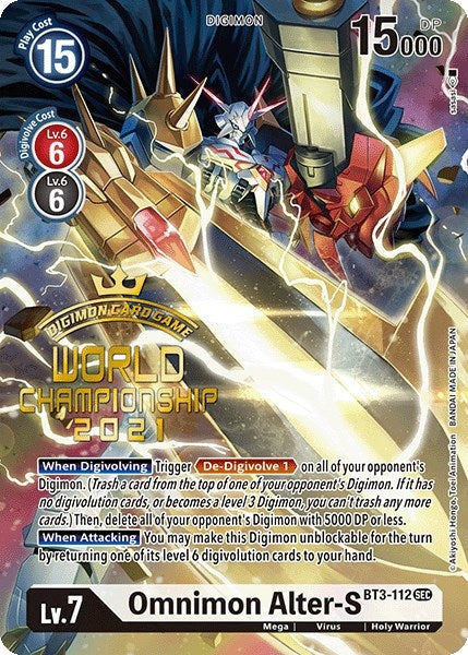 Image for Omnimon Alter-S (Secret Rare) (World Championship 2021) (BT01-03A) (BT3-112 SEC) - Digimon Card Game