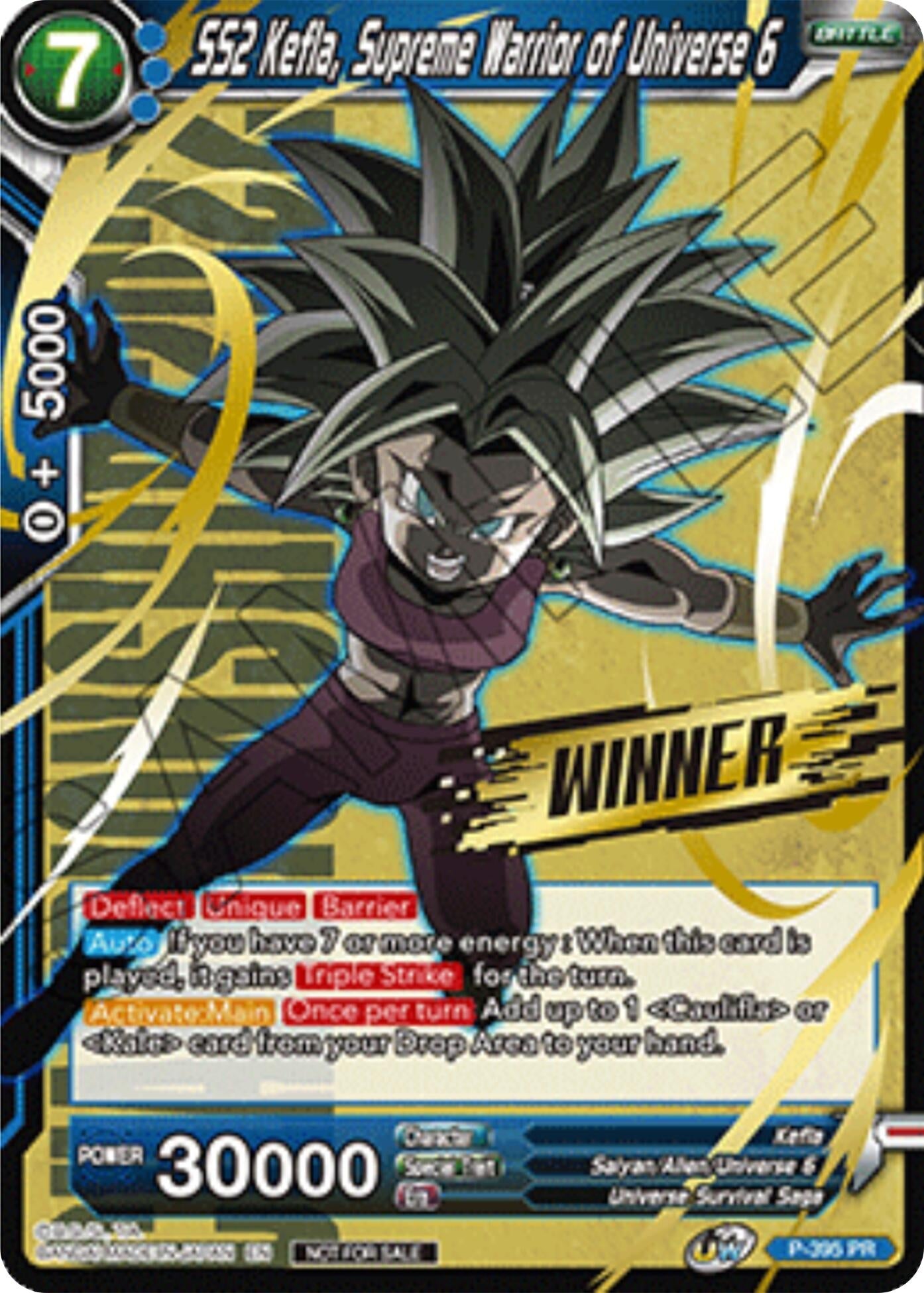 Image for SS2 Kefla, Supreme Warrior of Universe 6 (Winner Stamped) (Championship Pack 2022 Vol.1) (Promotion Cards) (P-395) - Dragon Ball Super: Masters