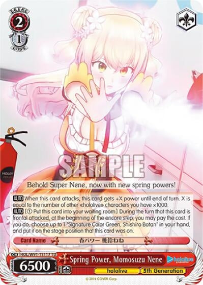 Image for Spring Power, Momosuzu Nene (hololive production) (HOL/W91-TE117 TD) - Weiss Schwarz
