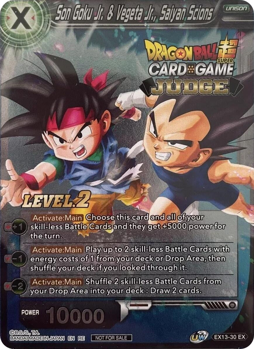 Image for Son Goku Jr. & Vegeta Jr., Saiyan Scions (Level 2) (Judge) (Tournament Promotion Cards) (EX13-30) - Dragon Ball Super: Masters