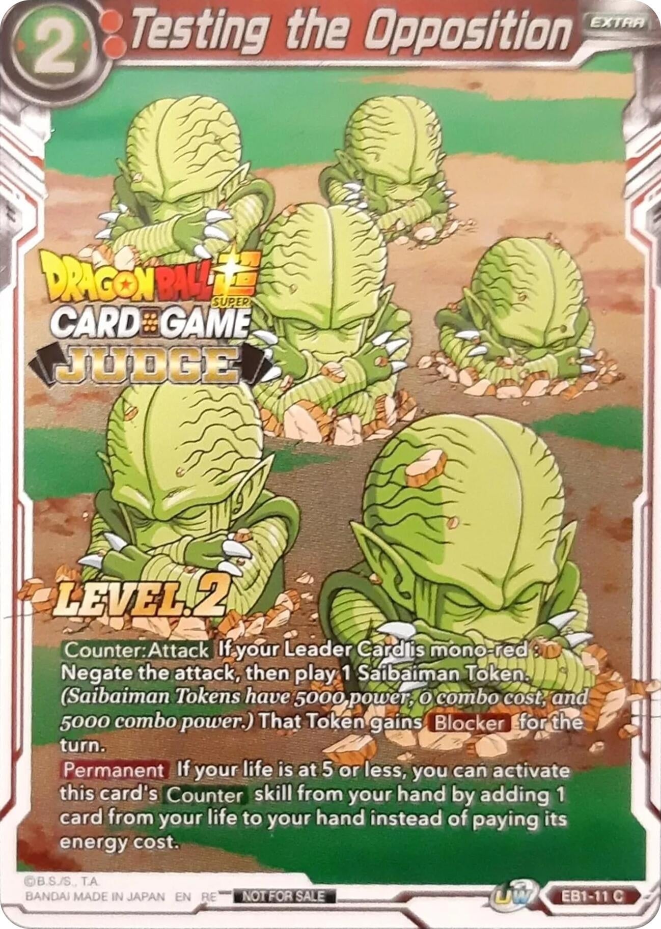 Image for Testing the Opposition (Level 2) (Judge) (Tournament Promotion Cards) (EB1-11) - Dragon Ball Super: Masters