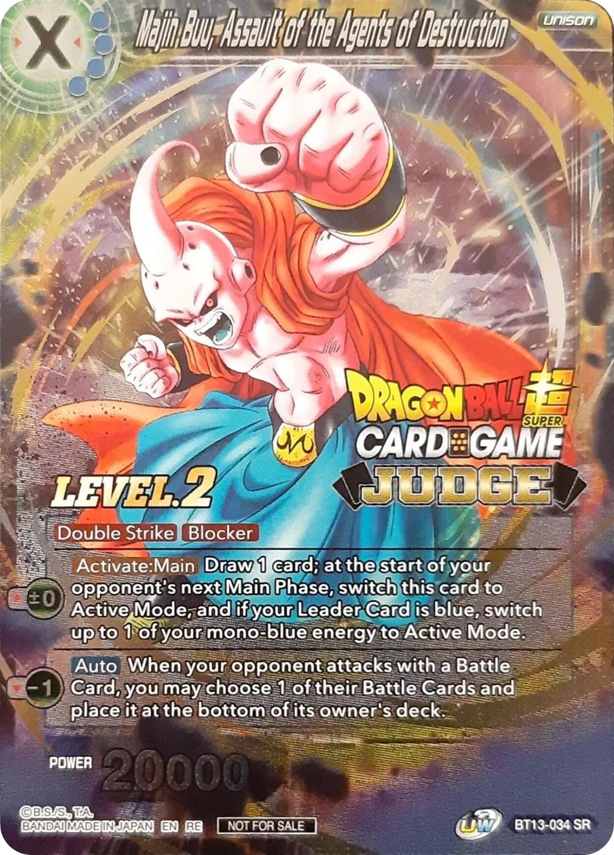 Image for Majin Buu, Assault of the Agents of Destruction (Level 2) (Judge) (Tournament Promotion Cards) (BT13-034) - Dragon Ball Super: Masters