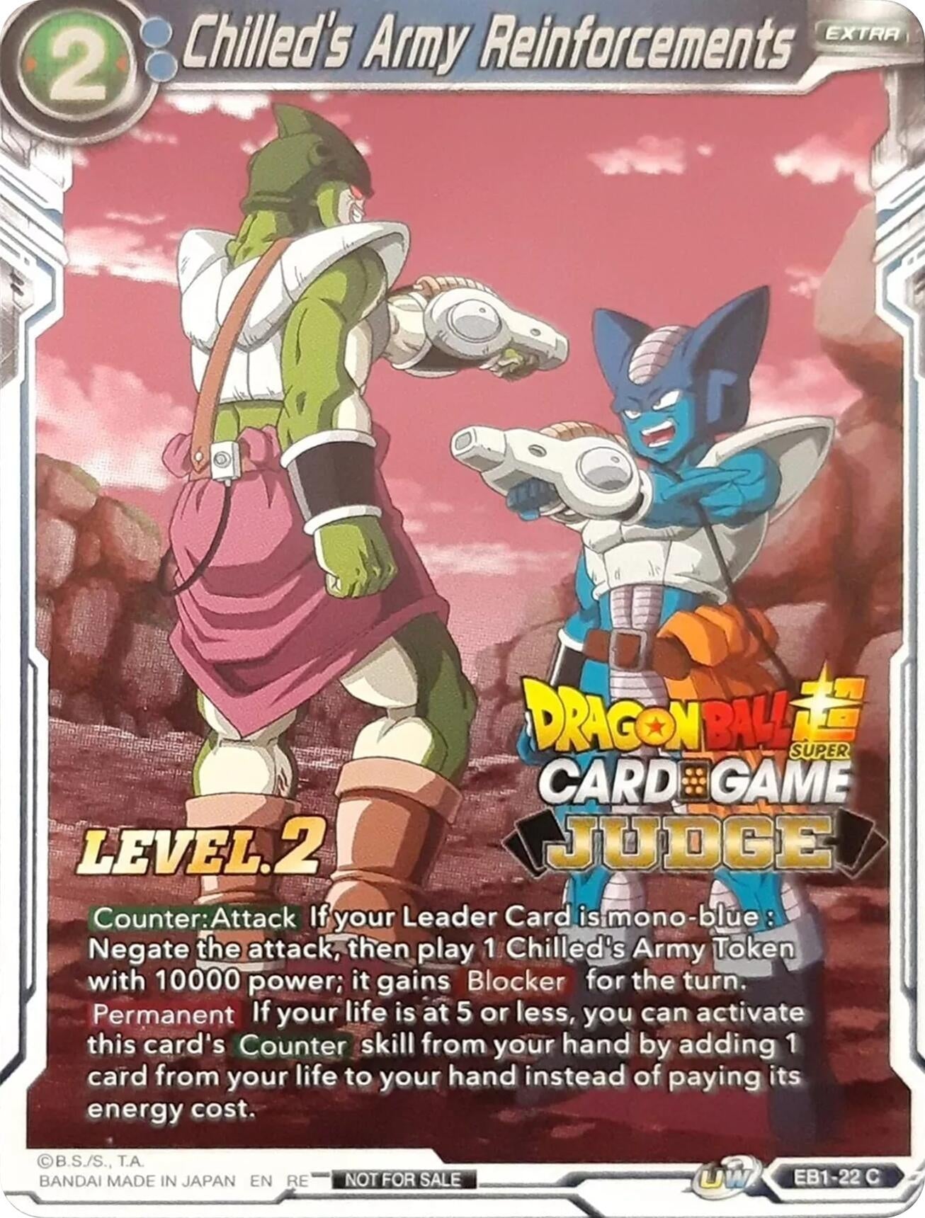Image for Chilled's Army Reinforcements (Level 2) (Judge) (Tournament Promotion Cards) (EB1-22) - Dragon Ball Super: Masters