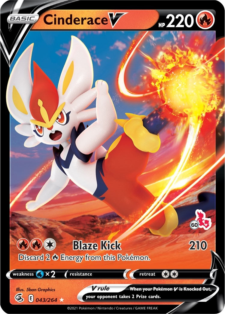 Image for Cinderace V - 043/264 (#60 Cinderace Stamped) (Battle Academy 2022) (043/264) - Pokemon
