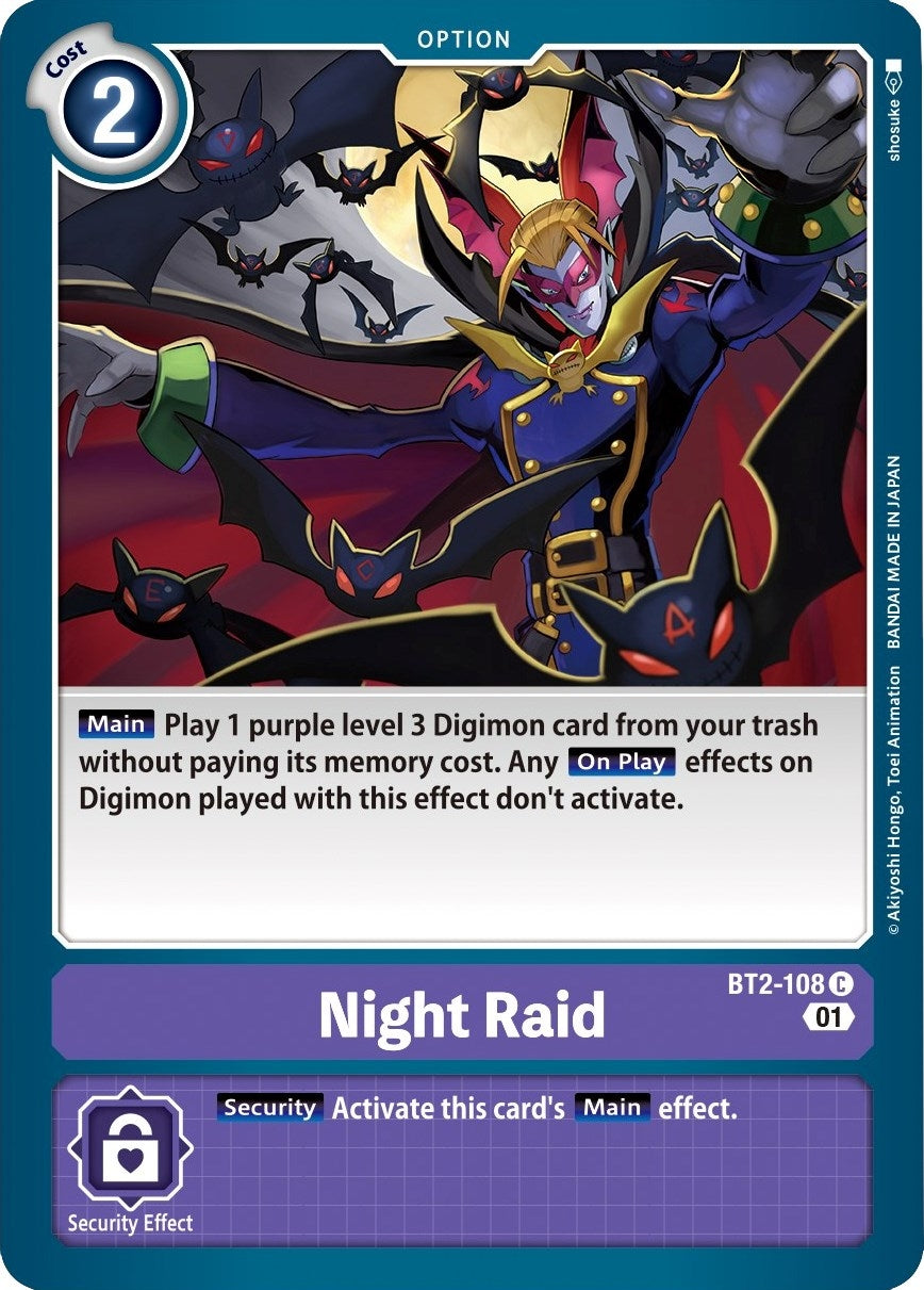 Image for Night Raid (Parallel Rare) (ST-10) (BT2-108 C) - Digimon Card Game