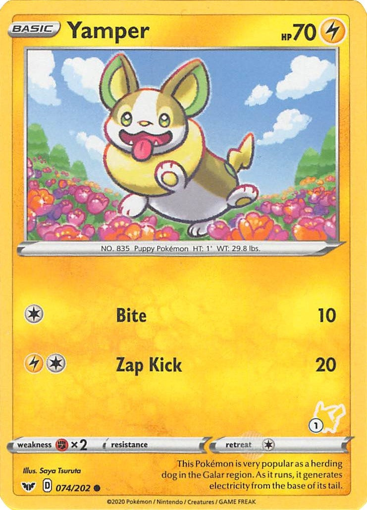 Image for Yamper - 074/202 (#1 Pikachu Stamped) (Battle Academy 2022) (074/202) - Pokemon