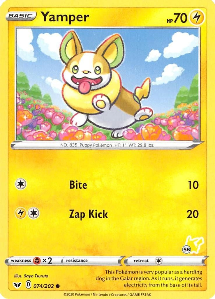 Image for Yamper - 074/202 (#58 Pikachu Stamped) (Battle Academy 2022) (074/202) - Pokemon
