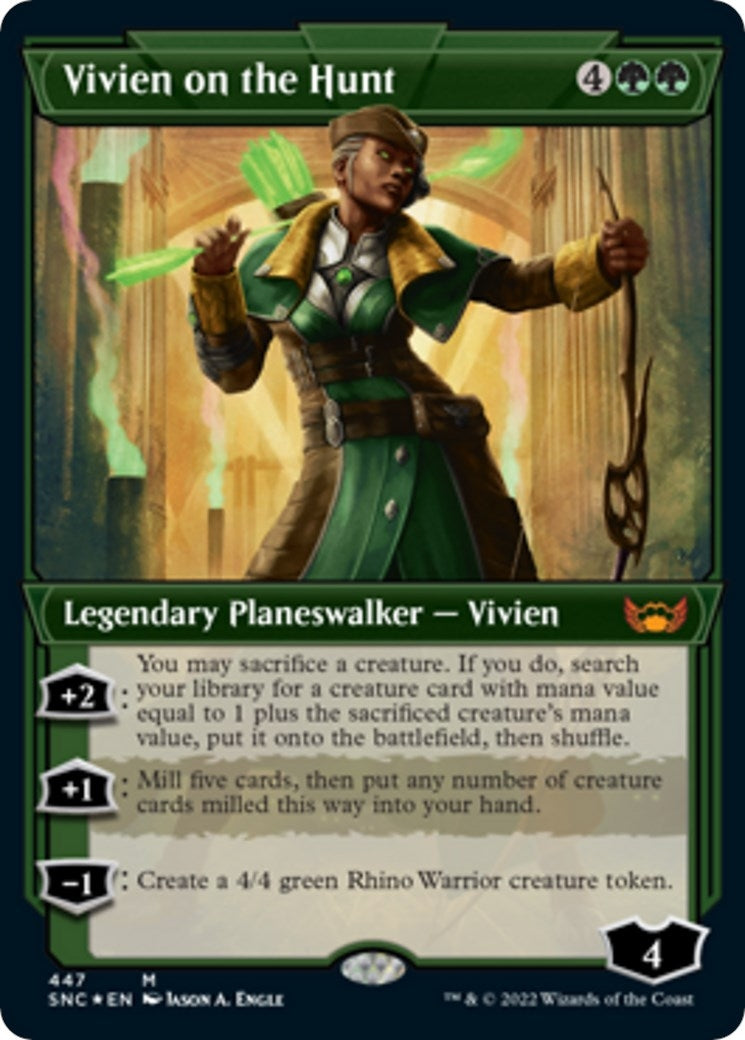 Image for Vivien on the Hunt (Showcase) (Foil Etched) (Streets of New Capenna) (447) - Magic: The Gathering