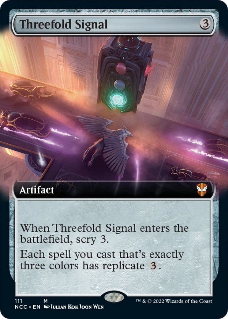 Image for Threefold Signal (Extended Art) (Commander: Streets of New Capenna) (111) - Magic: The Gathering