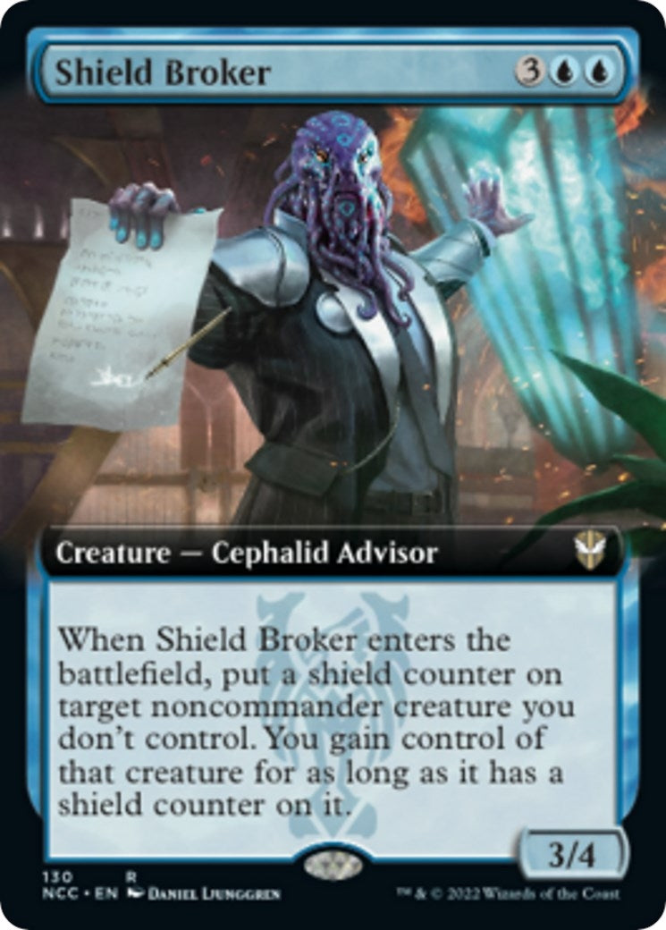 Image for Shield Broker (Extended Art) (Commander: Streets of New Capenna) (130) - Magic: The Gathering
