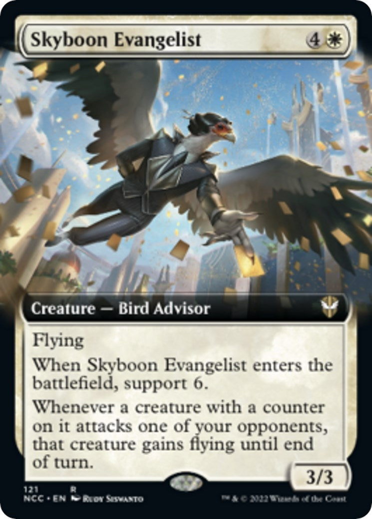Image for Skyboon Evangelist (Extended Art) (Commander: Streets of New Capenna) (121) - Magic: The Gathering