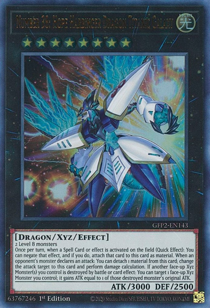 Image for Number 38: Hope Harbinger Dragon Titanic Galaxy (Ghosts From the Past: The 2nd Haunting) (GFP2-EN143) - YuGiOh