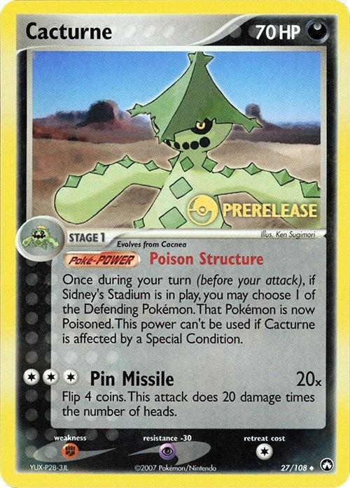 Image for Cacturne - 27/108 (Prerelease) (Miscellaneous Cards & Products) (027/108) - Pokemon