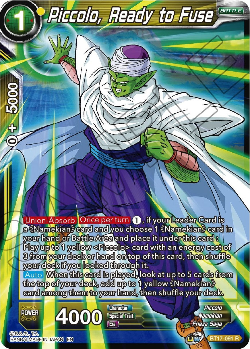 Image for Piccolo, Ready to Fuse (Ultimate Squad) (BT17-091) - Dragon Ball Super: Masters