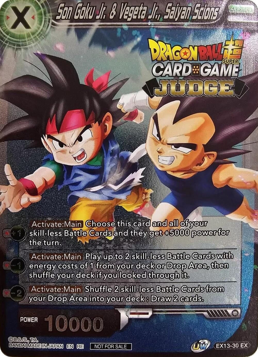 Image for Son Goku Jr. & Vegeta Jr., Saiyan Scions (Judge Pack Vol.11) (Tournament Promotion Cards) (EX13-30) - Dragon Ball Super: Masters