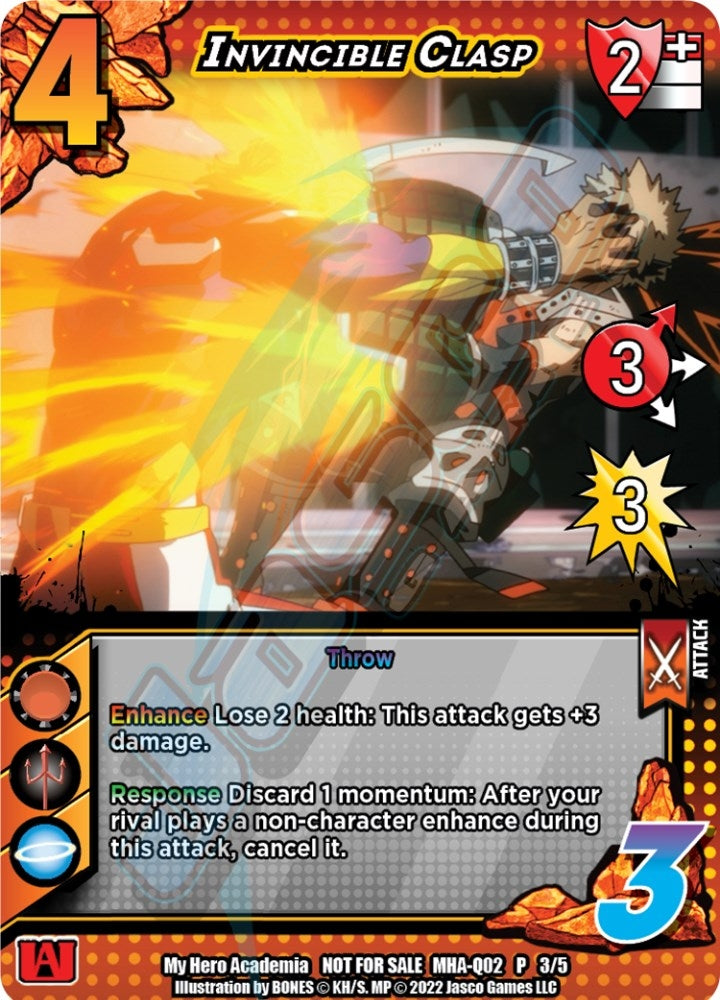 Image for Invincible Clasp (Quirk Pack 2) (UniVersus: My Hero Academia Promo Cards) (MHA-Q02 P 3/5) - UniVersus