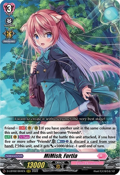 Image for MiMish, Fortia (D-LBT02: Lyrical Monasterio ~It's a New School Term!~) (D-LBT02/004EN) - Cardfight Vanguard