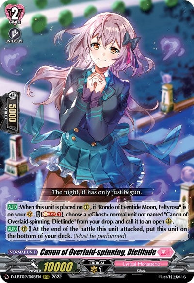 Image for Canon of Overlaid-spinning, Dietlinde (D-LBT02: Lyrical Monasterio ~It's a New School Term!~) (D-LBT02/005EN) - Cardfight Vanguard