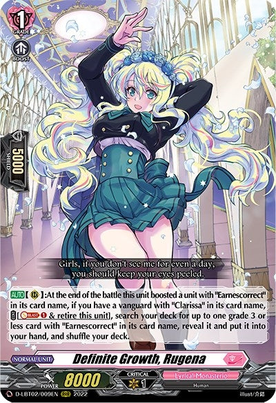 Image for Definite Growth, Rugena (D-LBT02: Lyrical Monasterio ~It's a New School Term!~) (D-LBT02/009EN) - Cardfight Vanguard