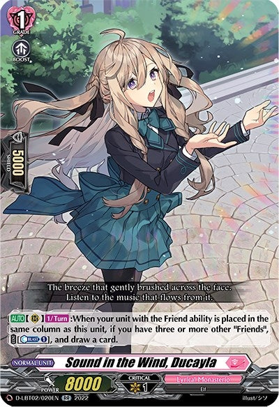 Image for Sound in the Wind, Ducayla (D-LBT02: Lyrical Monasterio ~It's a New School Term!~) (D-LBT02/020EN) - Cardfight Vanguard