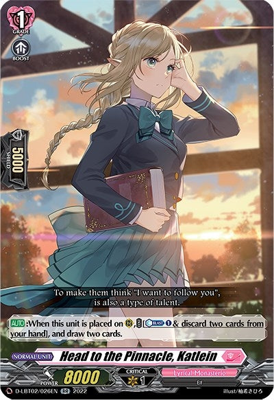Image for Head to the Pinnacle, Katlein (D-LBT02: Lyrical Monasterio ~It's a New School Term!~) (D-LBT02/026EN) - Cardfight Vanguard