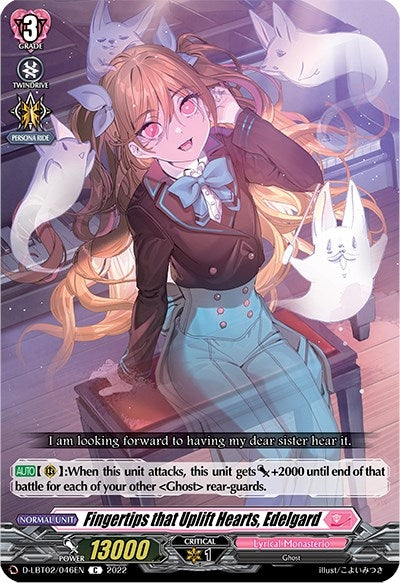 Image for Fingertips that Uplift Hearts, Edelgard (D-LBT02: Lyrical Monasterio ~It's a New School Term!~) (D-LBT02/046EN) - Cardfight Vanguard