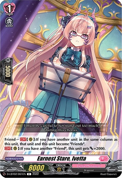 Image for Earnest Stare, Ivetta (D-LBT02: Lyrical Monasterio ~It's a New School Term!~) (D-LBT02/061EN) - Cardfight Vanguard