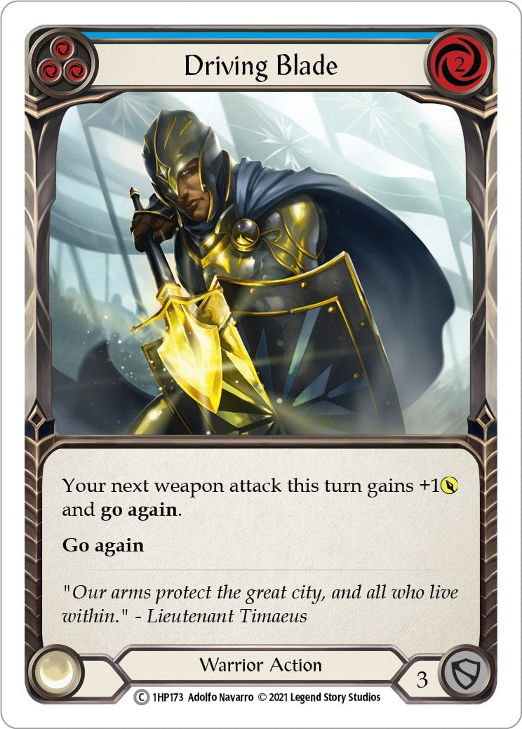 Image for Driving Blade (Blue) (History Pack Vol.1) (1HP173) - Flesh and Blood TCG