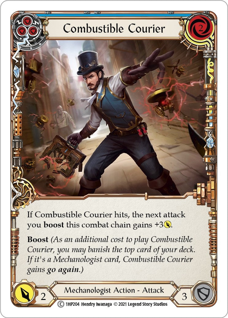 Image for Combustible Courier (Blue) (History Pack Vol.1) (1HP204) - Flesh and Blood TCG