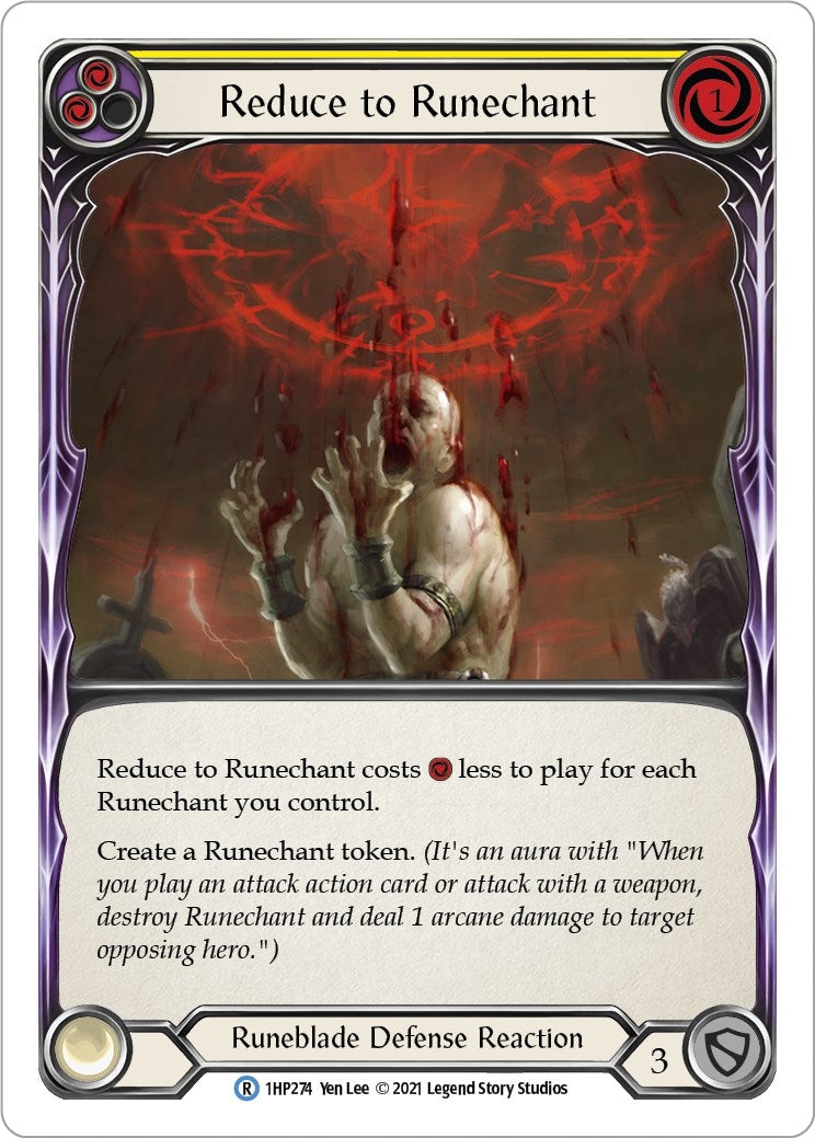 Image for Reduce to Runechant (Yellow) (History Pack Vol.1) (1HP274) - Flesh and Blood TCG