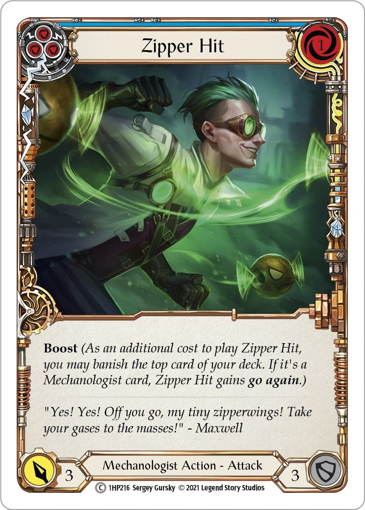 Image for Zipper Hit (Blue) (History Pack Vol.1) (1HP216) - Flesh and Blood TCG