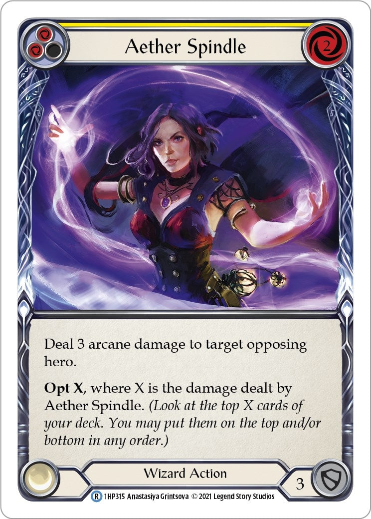 Image for Aether Spindle (Yellow) (History Pack Vol.1) (1HP315) - Flesh and Blood TCG
