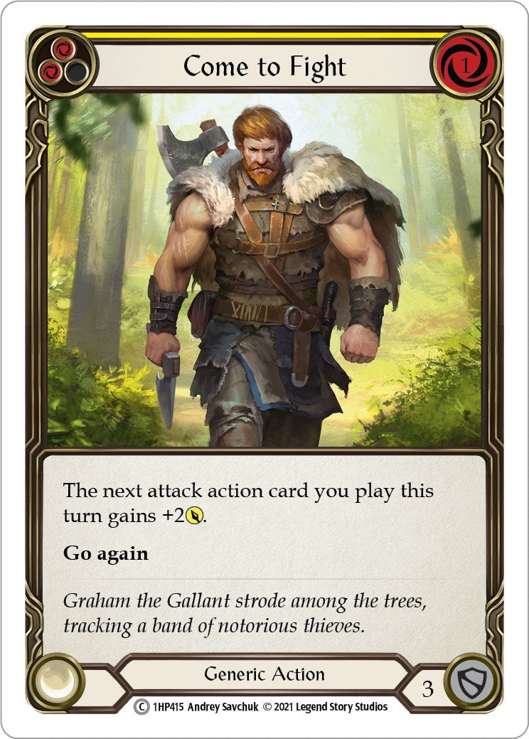 Image for Come to Fight (Yellow) (History Pack Vol.1) (1HP415) - Flesh and Blood TCG