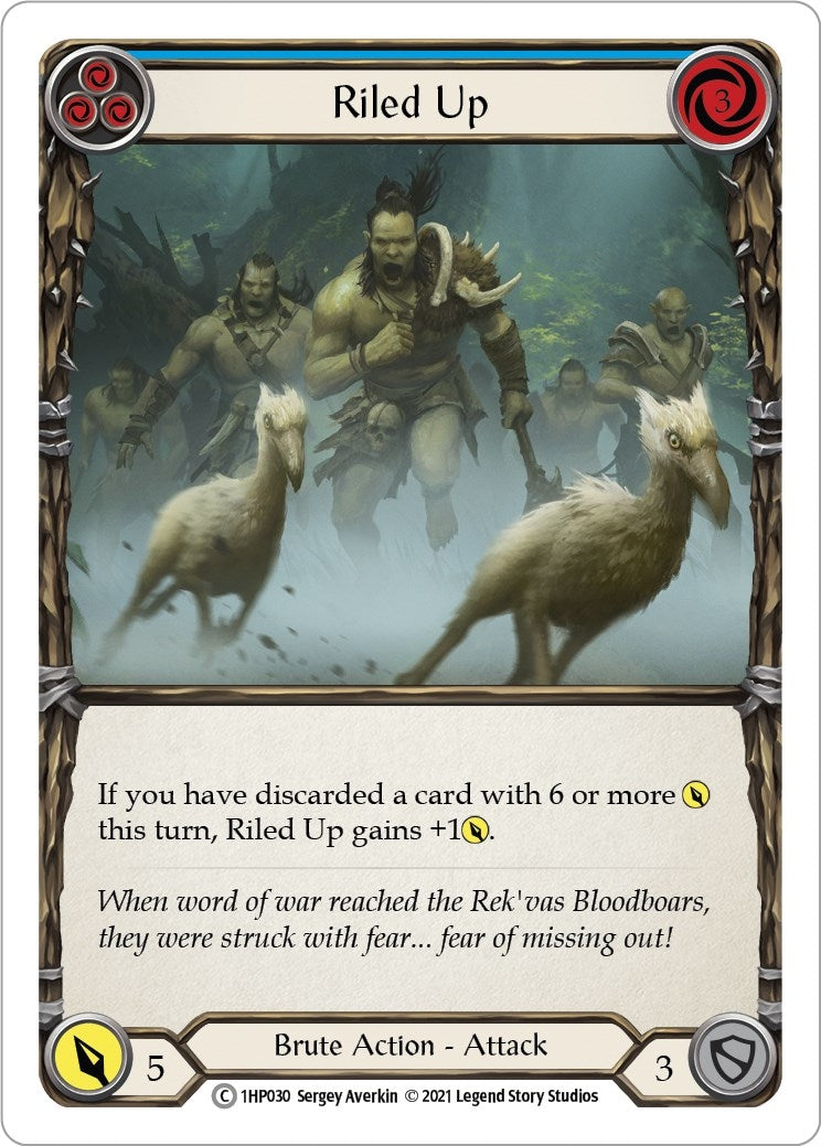 Image for Riled Up (Blue) (History Pack Vol.1) (1HP030) - Flesh and Blood TCG