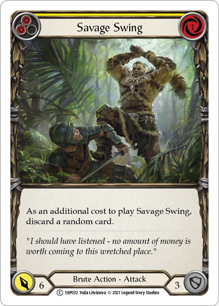 Image for Savage Swing (Yellow) (History Pack Vol.1) (1HP032) - Flesh and Blood TCG