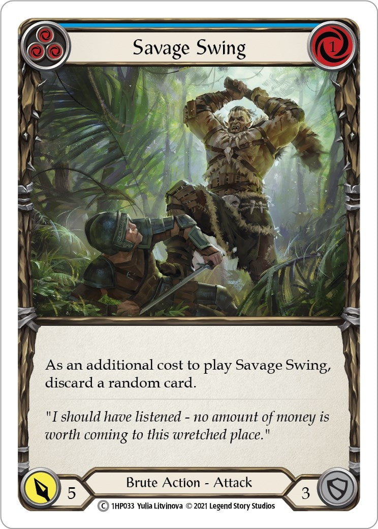 Image for Savage Swing (Blue) (History Pack Vol.1) (1HP033) - Flesh and Blood TCG