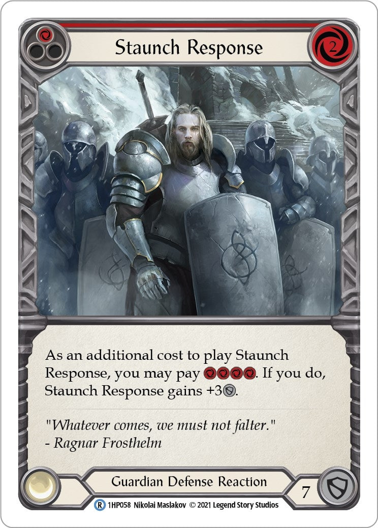 Image for Staunch Response (Red) (History Pack Vol.1) (1HP058) - Flesh and Blood TCG