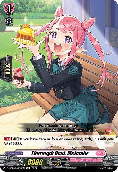 Image for Thorough Rest, Melmahr (D-LBT02: Lyrical Monasterio ~It's a New School Term!~) (D-LBT02/065EN) - Cardfight Vanguard