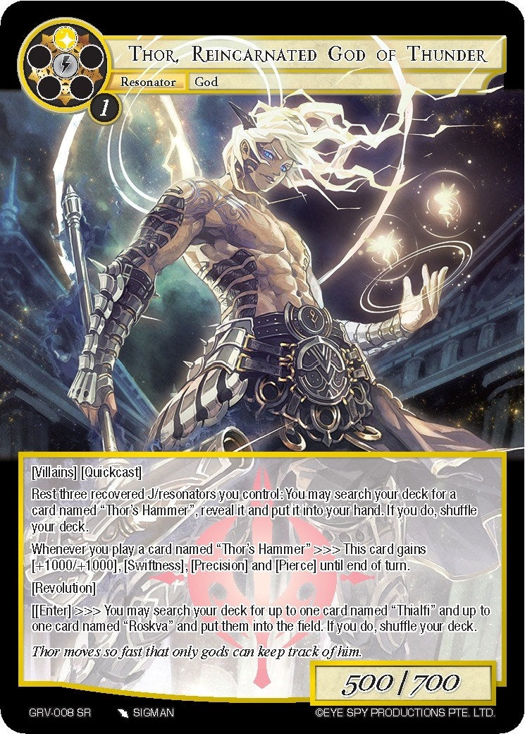 Image for Thor, Reincarnated God of Thunder (Game of Gods: Revolution) (GRV-008) - Force of Will