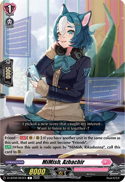 Image for MiMish, Azhachir (D-LBT02: Lyrical Monasterio ~It's a New School Term!~) (D-LBT02/067EN) - Cardfight Vanguard
