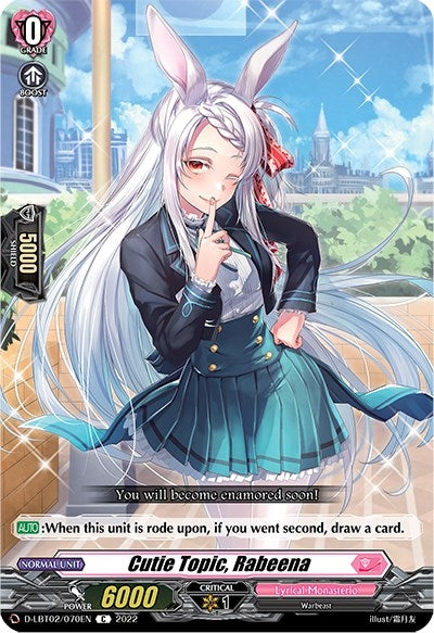 Image for Cutie Topic, Rabeena (D-LBT02: Lyrical Monasterio ~It's a New School Term!~) (D-LBT02/070EN) - Cardfight Vanguard