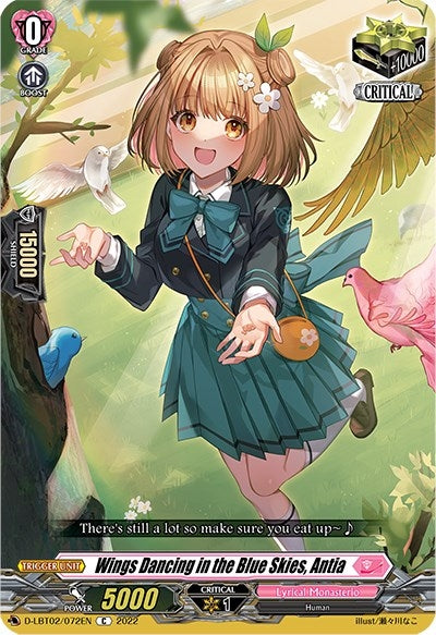 Image for Wings Dancing in the Blue Skies, Antia (D-LBT02: Lyrical Monasterio ~It's a New School Term!~) (D-LBT02/072EN) - Cardfight Vanguard